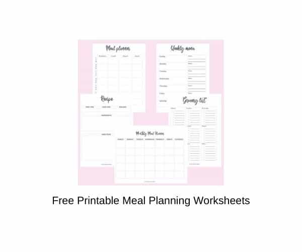 6 Free Printable Meal Planning Worksheets